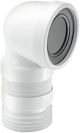 McAlpine WC-CON8F18 90 Degree Flexible WC Connector - White, 4 inches