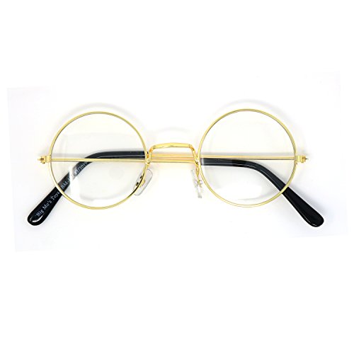 Gold Rimmed Round Costume Glasses 1 Pair Pricepulse