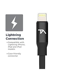 Tech Armor [Apple MFi certificado] 8 pines Lightning auriculares con puerto de carga adicional, micrófono en línea para Apple iPhone iPad