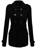 FPT Womens Double Breasted Peacoat With Waist Tie (S-3XL)