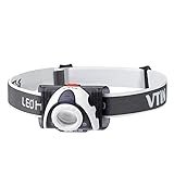 Vtin White/Red LED Waterproof Headlight Headlamp Flashlight Torch for Hiking, Running, Caving, Camping, Fishing, Hunting