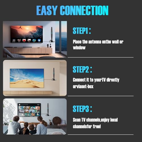 TV Antenna for Smart TV Indoor,TV Antenna for Local Channels | Support 4K 1080p with Signal Booster Antenna TV Digital HD Indoor & Outdoor-Cylindrical Antenna