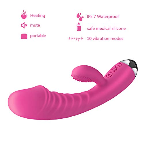 Wand Massager - Body Massager 10 Heating Vibration Mode Deep Waterproof Silicone Quiet Cordless for Easy to Carry Valentine's Day Present