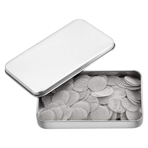 200 PCS Pipe Screens, Metal Pipe Screen 100% Stainless Steel, Pipe Screen Filters 3/4 Inch with Metal Box (My Grandfather and My Father's Choice)