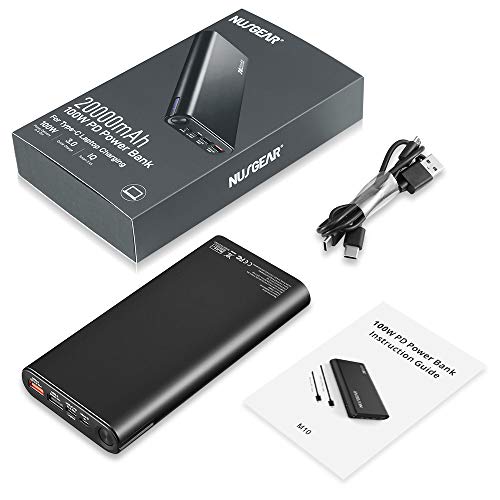 100W Power Bank with 20000mAh Power Delivery Charger, NusGear Portable