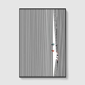 Framed Canvas Home Artwork Decoration Lines Art Canvas Wall Art for Living Room, Bedroom - 16x24 inches