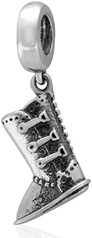 Charmstar Horse Riding Boot Dangle Charm Antique 925 sterling silver Equestrian Shoe Pendant Bead for European Bracelet