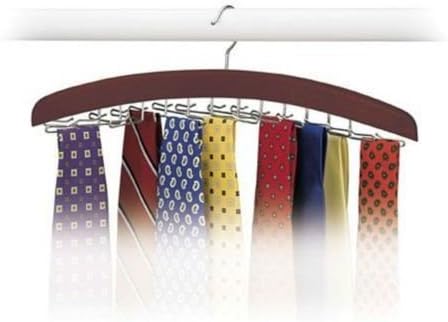 Hardwood Walnut 24 Tie Hanger Clost Accessories Men's Necktie Belt Organizer