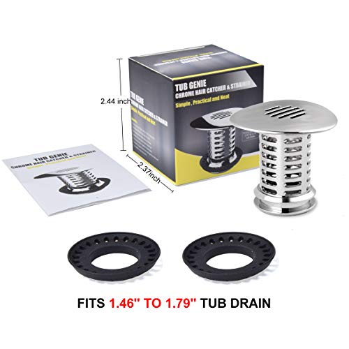 Sunny Town Drain Hair Catcher - Fast Water Bathtub Drain Strainer, Shower Drain Hair Trap, Anti-Rust & No Mold Tub Drain Stopper, Match Drain Sizes from 1.46'' to 1.79''