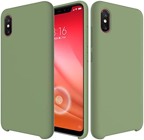 SOGOCOOL Liquid Silicone Gel Rubber for Xiaomi Mi 8 Pro Case, Slim Fit Case with Soft Microfiber Cloth Lining Cushion for Xiaomi Mi 8 Pro (Green)