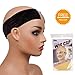 LONGQI Wig Grip Headband with Transparent Lace for Wigs & Frontals, Flexible Velvet Adjustable Non-slip Scarf Hair Head Bands for Women (Brown)
