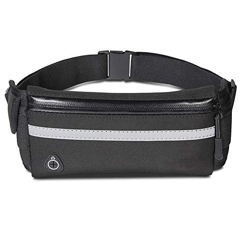 FChome Running Belt Waist Pack-Reflective Waterproof Running Waist Belt-Runners Waist Bag-Adjustable Running Pouch for All Kinds of Phones,Black