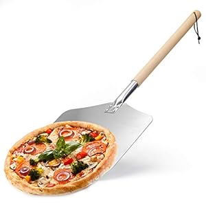 Pizza Peel, Aluminium Pizza Paddle Met Lange Houten Handvat Pizza Shovel, De Perfecte Pizza Stone Baking Tool, voor het…