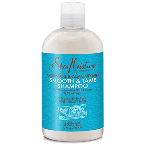 Shea Moisture Argan Oil & Almond Milk Shampoo and Conditioner Set Smooth & Tame, Organic Shea Butter and Almond Milk, Detangles, Smoothes, and Revives Hair.