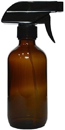 (2 Pack) 8 oz. Amber Boston Round with Black Trigger Sprayer (28/400)