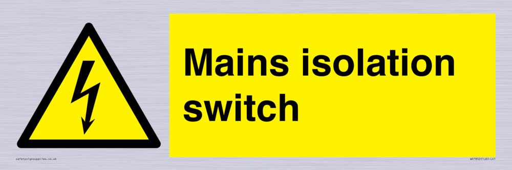 Mains isolation switch Sign - 450x150mm - L41