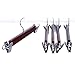 JS HANGER Wooden Pant Skirt Hangers Smooth Walnut Finish Wooden Pant Skirt Hangers with 2-Adjustable Anti-Rust Clips, 5-Pack