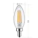 LETO candelabra LED Bulbs Dimmable 4W,UL Listed-40W Light Bulbs Equivalent,LED Warm White 2700K decorative Chandelier Bulb,E12 Candelabra Base ,6 -Pack