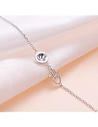 Tobillera de plata de ley S925 para mujer, chica, boho, playa, colgante, ajustable, pulsera de tobillo, joyería, regalo de cumpleaños