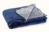 DensityComfort Duvet Cover for 48x72 Weighted Blanket | Full Adult Size | Soft Navy Gray Minky Dot Design | Removable, Machine-Washable | Protects Your Weighted Blanket