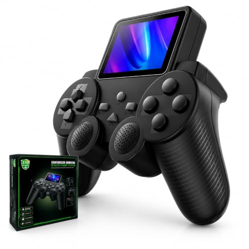 Video Game Retrô Controle Com Mais de 500 Jogos Clássicos Tela LCD Mini Console Gamepad Plug and Play Retrô | Diversão Instantânea | Preto