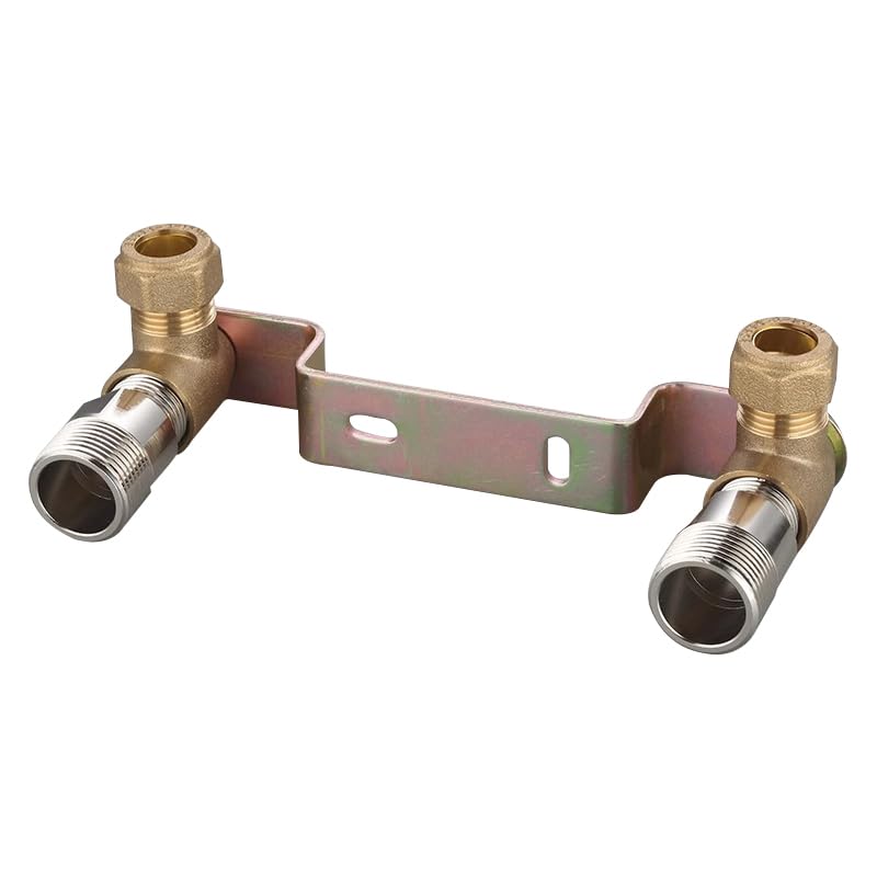 OMOTOOL Concealed Shower Faucet Wall Bracket Positioner Connector 15mmx1/2'' for Exposed Thermostatic Bath Shower Mixer Tap,Wall-Mounted Fitting Fixing Plate