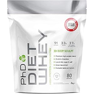 PhD Nutrition Diet Whey Protein Powder, Strawberry Delight, 2 kg + PhD Nutrition Mixball Shaker, 600 ml