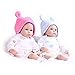 Pompon Realistic Baby Doll 16 Inch Real Life like Baby Dolls Reborn Baby Dolls Twins Dolls Realistic Newborn Dolls Girl and Boy 2 Pieces Dolls
