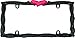 Cruiser Accessories 22456 Glossy Black/Pink Heart License Plate Frame