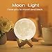 EGULED Pretty Cool Moon Lamp - Night Light 4.7IN With Ceramic Hand Stand 3D Printed with Safe PLA,Eye Caring LED,Dimmable and Rechargeable,Two Colors Touch Control,Cool Gift,Halloween Decoration