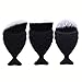 MAANG 3PCS/Set Rose Gold Fish Scale Makeup Brush Fishtail Bottom Brush Powder Blush Makeup Cosmetic Brush (Black)