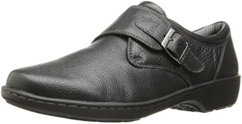 Eastland Women's Anna Monk Strap Flat, Black, 9.5 W US
