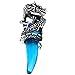 Men's Stainless Steel Pendant Necklace Crystal Silver Blue Dragon Wolf Tooth Tribal -With 23 Inch Chain