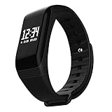 Smart Wristbands, Bluetooth 4.0 Fitness Tracker Watch for iOS and Android IP67 Waterproof Fashion Sports With OLED Display Heart Rate Monitor Sleep Tracker Calorie Counter Blood Pressure Monitor Black