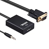 Tendak HD 1080P VGA to HDMI Output TV AV HDTV Video Cable Converter Plug and Play Adapter with Audio Input for Laptop Desktop