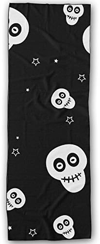 ZMLSJY Flower Skull Non Slip Yoga Towel Printing Ultra Absorbent Soft Towel Hot Yoga Mat Towel For Yoga Pilates Meditation Fitness Sports Beach
