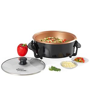 GILES-POSNER-EK4247-Family-Multi-Meal-Maker-1500-W-32-cm-Copper-Non-Stick-Coated-Cooking-Plate-5-Heat-Settings-Detachable-Thermostat Giles & Posner EK4247 Electric Cooking Pan, 1500W Multicooker, Electric Skillet, Family Multi Meal Maker For Pasta…