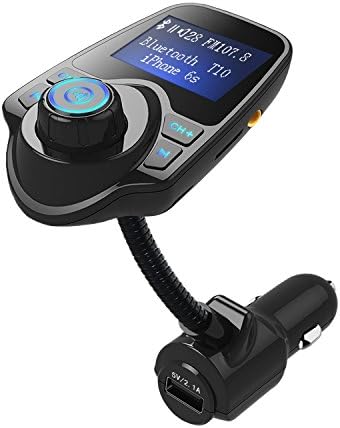 Reliatronic Wireless In-Car Bluetooth FM Transmitter Radio Adapter Car Kit with 1.44 Inch Display and USB Car Charger