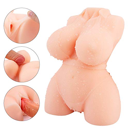 Realistic Male Adult Sex Doll with Inviting Vagina and Anal Opening, PALOQUETH 3D Lifelike Mini Masturbator for Men from Soft Squeezable Silicone for Natural Suction