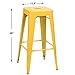 Furmax 30 Inches Metal Bar Stools Bar Height High Backless Stools Indoor Outdoor Stackable Kitchen Stools Set of 4 (Yellow)
