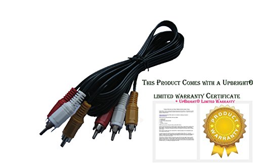 UpBright Audio / Video AV Cable Cord Lead for RCA DRC19731 DRC69702 DRC69705 DRC6272 DRC628 DRC79982 Dual Screen Portable Mobile DVD System Player
