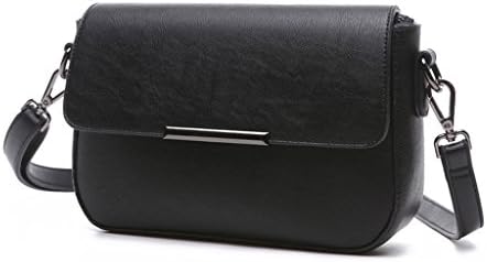 TSRHFGT Women Matte Leather Cross Body Bag Fashion Shouder Bag Evening Clutch Purse Small Satchel Black