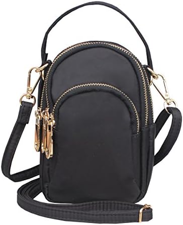 Gesu Small Crossbody Bags Cell Phone Purse Smartphone Wallet For Women Girl Nylon Black-4