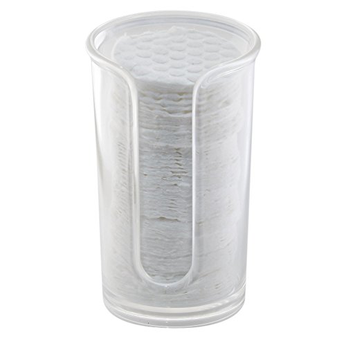 mDesign Makeup Cosmetic Pads, Cotton Rounds Dispenser for Bathroom Vanity - Clear