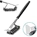 FAXTTO Safe Grill Brush and Scraper, Stainless Steel Cleaning Tool with Stiff Wire Bristle, 100% Rust Resistant Accessory for Weber/Gas/Charcoal, Best Gift for BBQ Lovers. Bonus 5 Heavy Duty Scour Pad