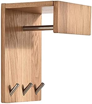 Coat rack Wall-mounted Solid Wood Floating Frame Wall Storage Rack Small Clothes Rack with 3 Hooks Household Storage Rack