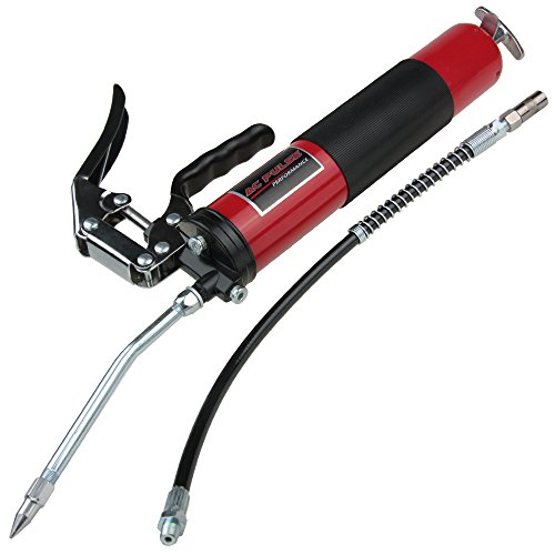 6000 PSI Heavy Duty Professional Quality Pistol Grip Style Grease Gun with 14.5 Oz. grease,Includes 18 inch Flex Hose