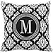 Decors Elegant Black and White Damask Personalized Pillows