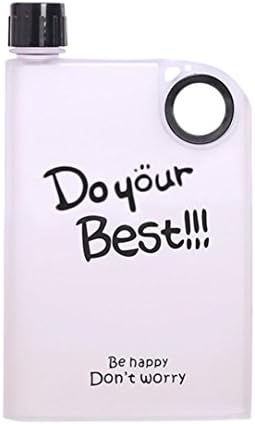 Yeefant Eco-Friendly Coating Water Bottle Clear Book Portable Transparent Paper Pad Flat Direct Drinking Readily Kettle Square Hand Cup for Hiking,Not Applicable Boiling Water,400-500ML,Black