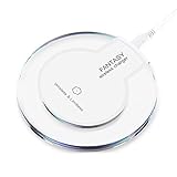 Wireless Charger for Iphone8 Sleep-friendly with Anti-Slip Rubber NO AC Adapter Wireless Charger Base for IphoneX/8 Plus Samsung HTC8X Huawei W3Haike X1 Motorola 360 LG Nokia Lumia（White）
